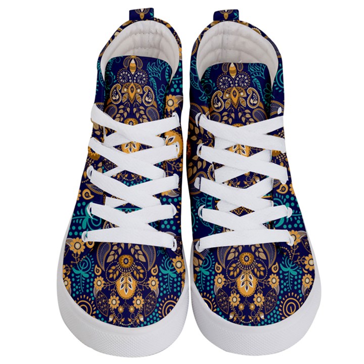 African Pattern Kids  Hi-Top Skate Sneakers