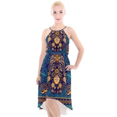 African Pattern High-low Halter Chiffon Dress  by Sobalvarro