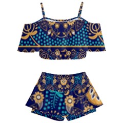 African Pattern Kids  Off Shoulder Skirt Bikini by Sobalvarro