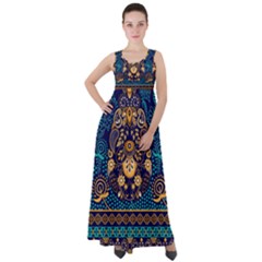 African Pattern Empire Waist Velour Maxi Dress by Sobalvarro