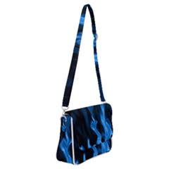 Smoke Flame Abstract Blue Shoulder Bag With Back Zipper