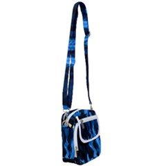 Smoke Flame Abstract Blue Shoulder Strap Belt Bag