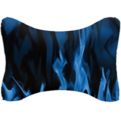 Smoke Flame Abstract Blue Seat Head Rest Cushion by Pakrebo