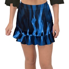 Smoke Flame Abstract Blue Fishtail Mini Chiffon Skirt by Pakrebo