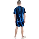 Smoke Flame Abstract Blue Men s Mesh Tee and Shorts Set View2