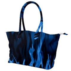 Smoke Flame Abstract Blue Canvas Shoulder Bag by Pakrebo