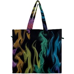 Smoke Rainbow Colors Colorful Fire Canvas Travel Bag by Pakrebo