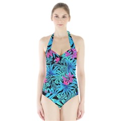 Leaves  Halter Swimsuit