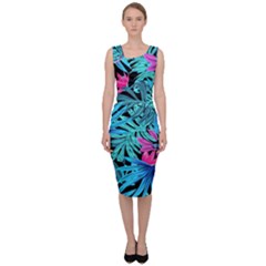 Leaves  Sleeveless Pencil Dress