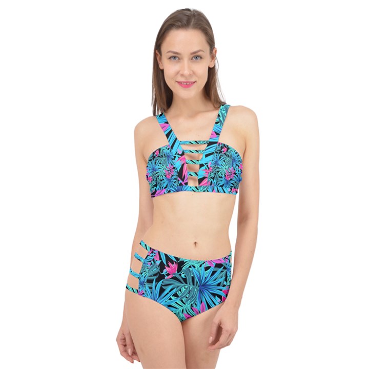 Leaves  Cage Up Bikini Set