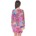 Leaves Long Sleeve Chiffon Shift Dress  View2