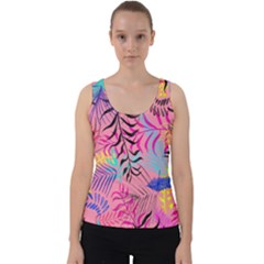 Leaves Velvet Tank Top by Sobalvarro