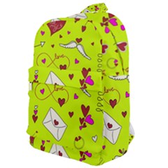 Valentin s Day Love Hearts Pattern Red Pink Green Classic Backpack by EDDArt