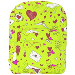 Valentin s Day Love Hearts Pattern Red Pink Green Full Print Backpack by EDDArt