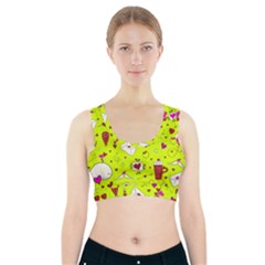 Valentin s Day Love Hearts Pattern Red Pink Green Sports Bra With Pocket by EDDArt