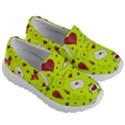 Valentin s Day Love Hearts Pattern Red Pink Green Kids  Lightweight Slip Ons View3