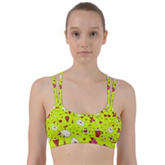 Valentin s Day Love Hearts Pattern Red Pink Green Line Them Up Sports Bra by EDDArt