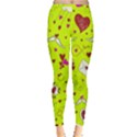 Valentin s Day Love Hearts Pattern Red Pink Green Inside Out Leggings View3