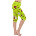 Valentin s Day Love Hearts Pattern Red Pink Green Lightweight Velour Cropped Yoga Leggings View3