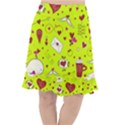 Valentin s Day Love Hearts Pattern Red Pink Green Fishtail Chiffon Skirt View1