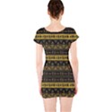 Native American Ornaments Watercolor Pattern Black Gold Short Sleeve Bodycon Dress View2