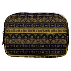 Native American Ornaments Watercolor Pattern Black Gold Make Up Pouch (small) by EDDArt