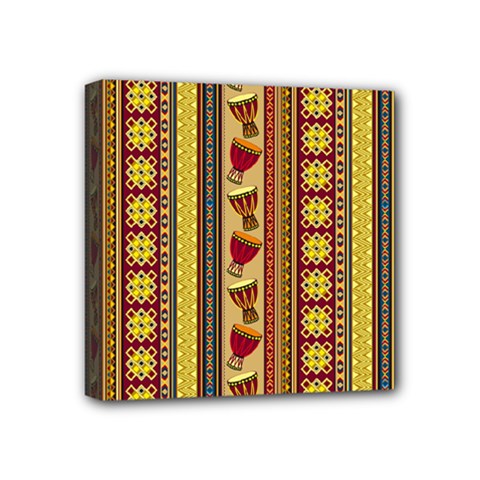 Traditional Africa Border Wallpaper Pattern Colored 4 Mini Canvas 4  X 4  (stretched) by EDDArt