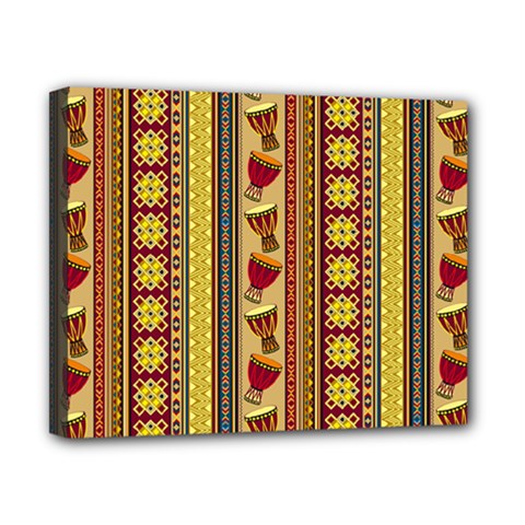 Traditional Africa Border Wallpaper Pattern Colored 4 Canvas 10  X 8  (stretched) by EDDArt