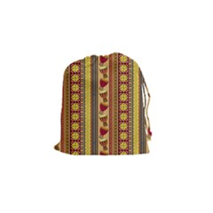 Traditional Africa Border Wallpaper Pattern Colored 4 Drawstring Pouch (small) by EDDArt