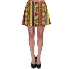 Traditional Africa Border Wallpaper Pattern Colored 4 Skater Skirt by EDDArt