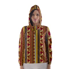 Traditional Africa Border Wallpaper Pattern Colored 4 Women s Hooded Windbreaker by EDDArt