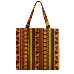 Traditional Africa Border Wallpaper Pattern Colored 4 Zipper Grocery Tote Bag by EDDArt