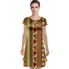 Traditional Africa Border Wallpaper Pattern Colored 4 Cap Sleeve Nightdress by EDDArt