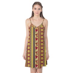 Traditional Africa Border Wallpaper Pattern Colored 4 Camis Nightgown by EDDArt