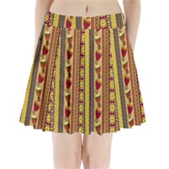 Traditional Africa Border Wallpaper Pattern Colored 4 Pleated Mini Skirt by EDDArt