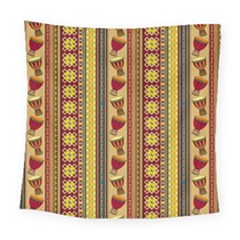 Traditional Africa Border Wallpaper Pattern Colored 4 Square Tapestry (large) by EDDArt