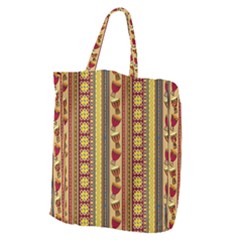 Traditional Africa Border Wallpaper Pattern Colored 4 Giant Grocery Tote by EDDArt