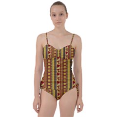 Traditional Africa Border Wallpaper Pattern Colored 4 Sweetheart Tankini Set by EDDArt