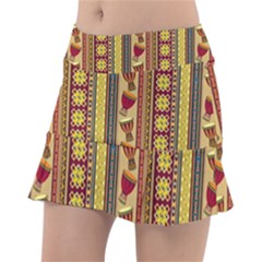 Traditional Africa Border Wallpaper Pattern Colored 4 Tennis Skirt by EDDArt