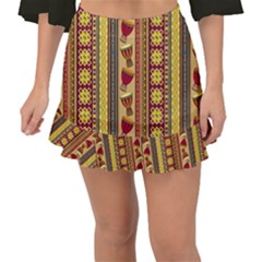 Traditional Africa Border Wallpaper Pattern Colored 4 Fishtail Mini Chiffon Skirt by EDDArt