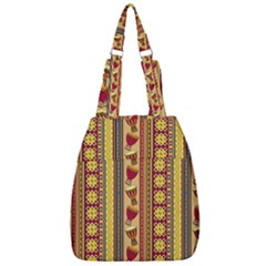 Traditional Africa Border Wallpaper Pattern Colored 4 Center Zip Backpack by EDDArt