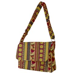 Traditional Africa Border Wallpaper Pattern Colored 4 Full Print Messenger Bag by EDDArt