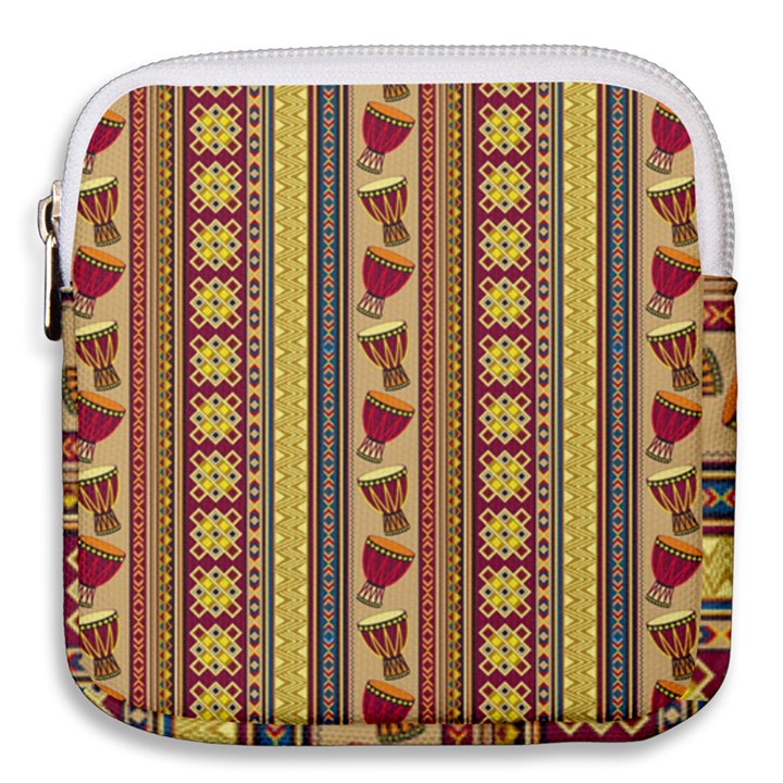 Traditional Africa Border Wallpaper Pattern Colored 4 Mini Square Pouch