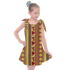 Traditional Africa Border Wallpaper Pattern Colored 4 Kids  Tie Up Tunic Dress by EDDArt