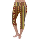 Traditional Africa Border Wallpaper Pattern Colored 4 Lightweight Velour Capri Yoga Leggings View4