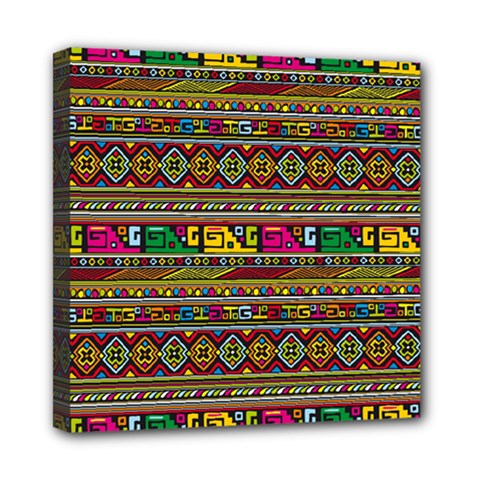 Traditional Africa Border Wallpaper Pattern Colored Mini Canvas 8  X 8  (stretched) by EDDArt