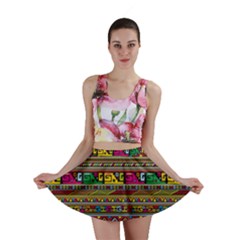 Traditional Africa Border Wallpaper Pattern Colored Mini Skirt by EDDArt