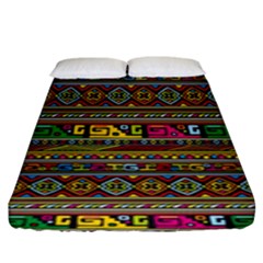 Traditional Africa Border Wallpaper Pattern Colored Fitted Sheet (king Size) by EDDArt