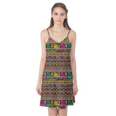 Traditional Africa Border Wallpaper Pattern Colored Camis Nightgown by EDDArt