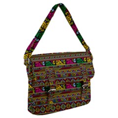 Traditional Africa Border Wallpaper Pattern Colored Buckle Messenger Bag by EDDArt